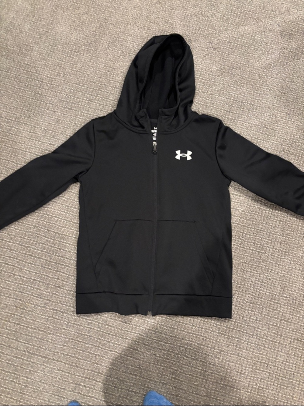 Under Armour Kids Black Full-Zip Hoodie with Logo